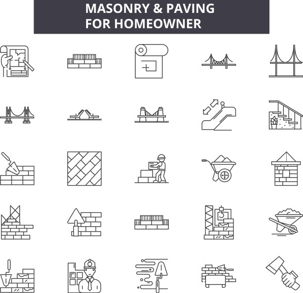 砌体线图标标志设置轮廓图片下载