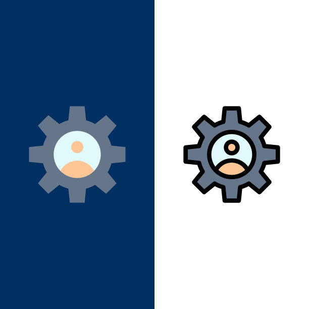 齿轮控制轮廓使用图标平和线图片下载