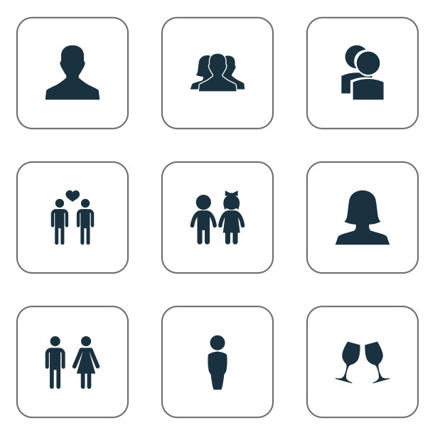 一套简单的心爱图标图片下载