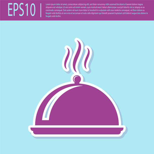 复古紫色覆盖托盘食物图标图片下载