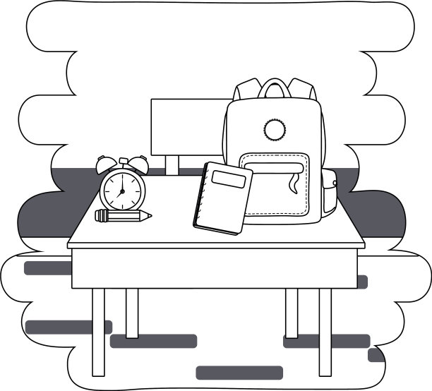 课桌及学习用品设计图片下载