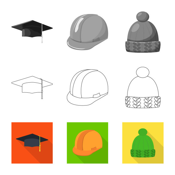 孤立对象服装和帽子标志图片下载