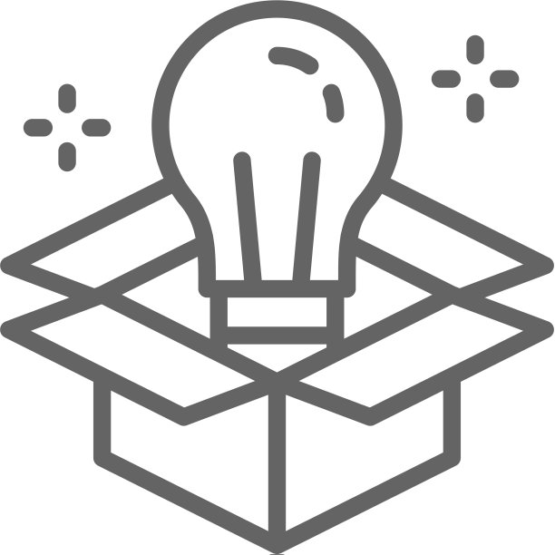 盒子里的灯泡创新创意线图片下载