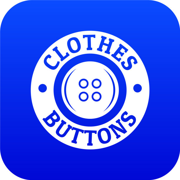 衣服纽扣复古图标蓝色图片下载