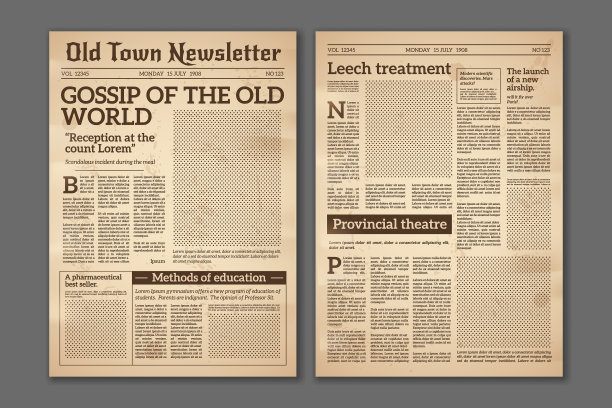 老式报纸，新闻文章，新闻纸图片下载