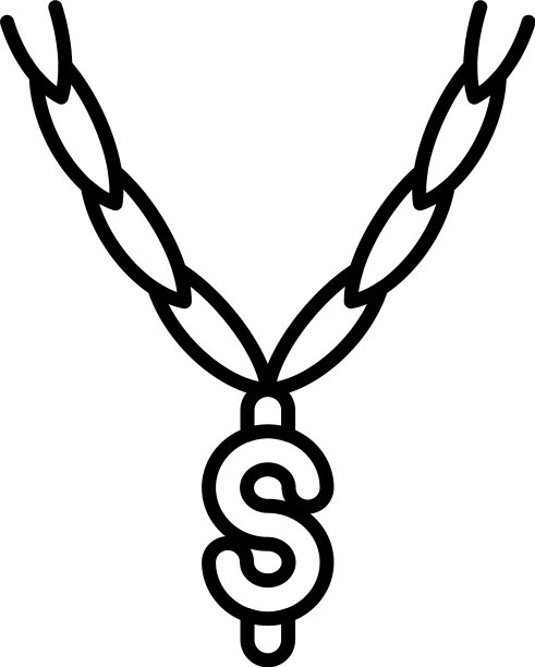 嘻哈金链图标轮廓风格图片下载