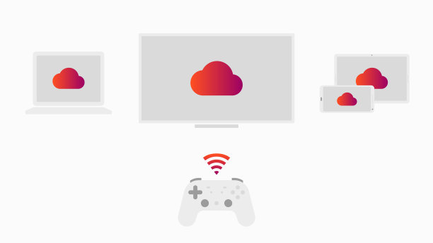 未来游戏概念云游戏流图片下载