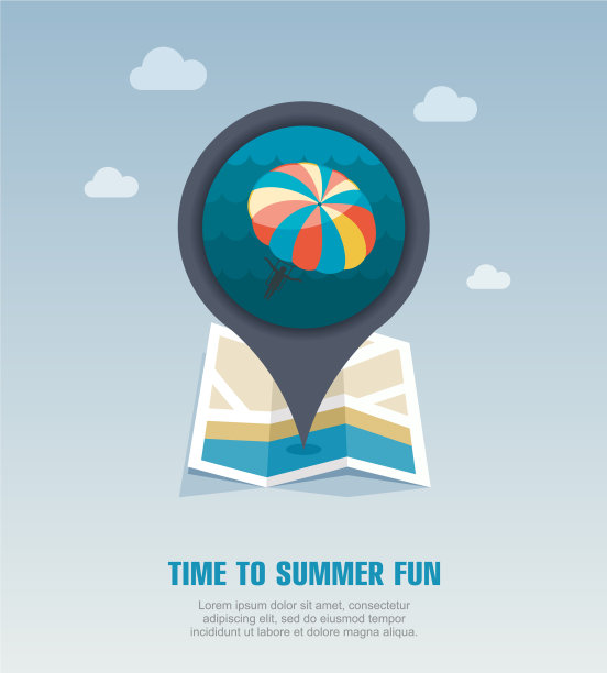 帆伞运动夏季风筝活动pin地图图标图片下载