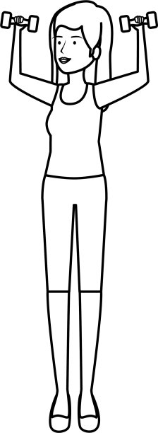 可爱的女孩举起哑铃图片下载