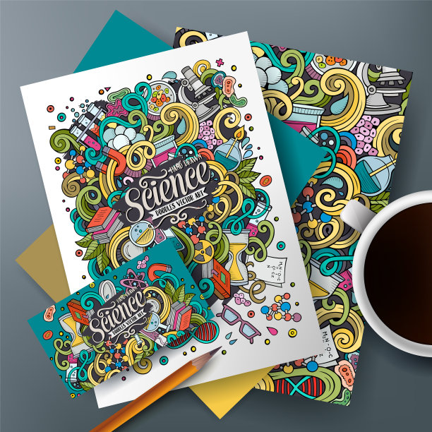 卡通可爱的手绘涂鸦科学图片下载