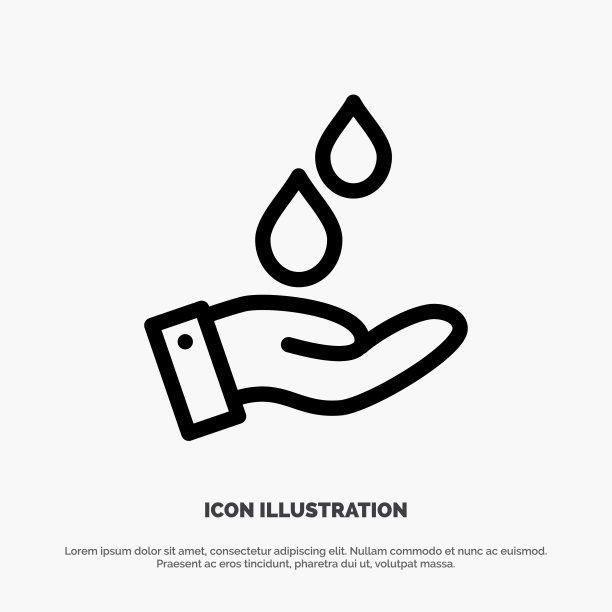 纯净水能源电力线图标图片下载