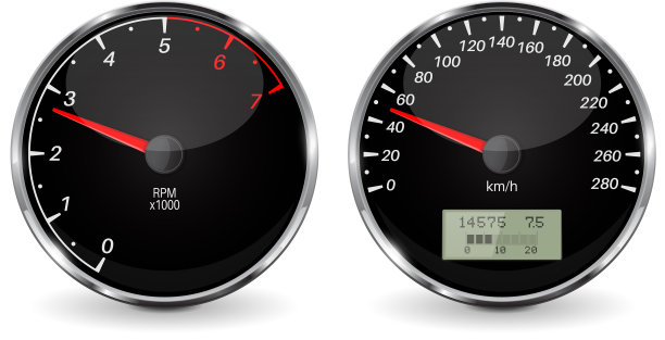 速度表和转速表黑色3d车辆图片下载