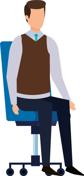 优雅的商人坐在办公椅上图片下载