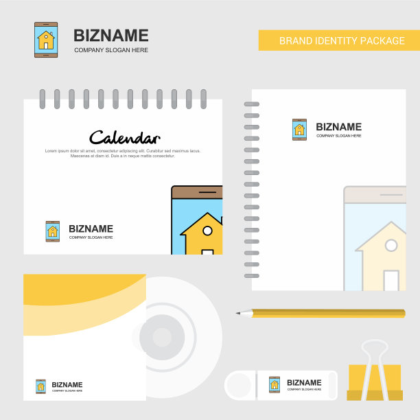 房地产电话logo日历模板CD图片下载