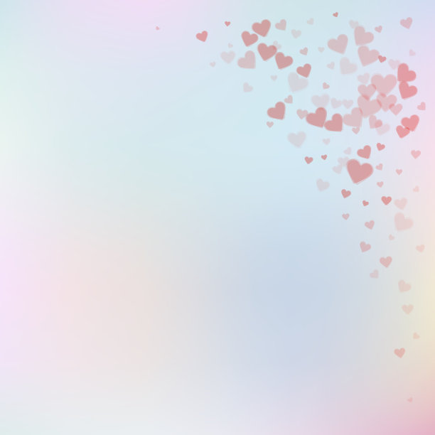 红心爱情纸屑情人节角落p图片下载