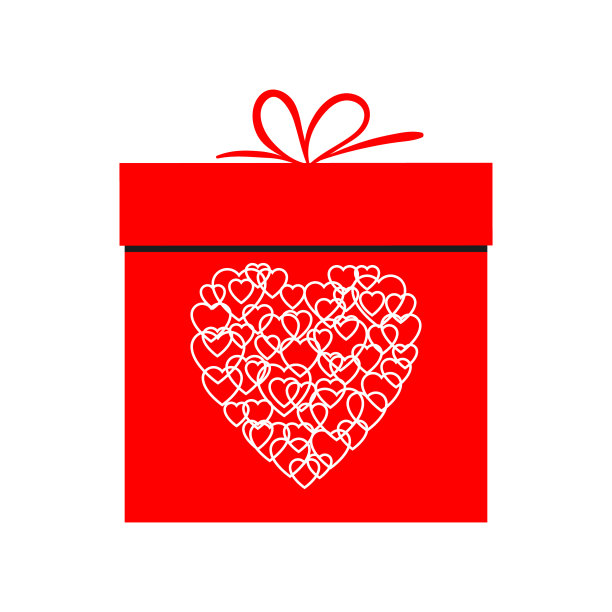 情人节礼物盒和心形象征图片下载