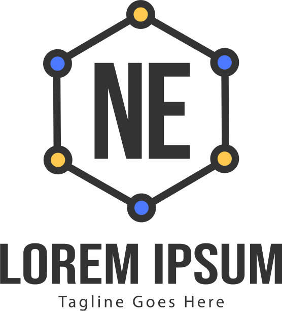 现代框架NE字母logo模板图片下载