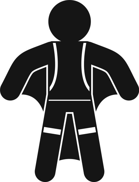 跳伞者俯视图图标简单的风格图片下载