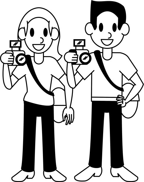 专业工人卡通人物在黑色图片下载