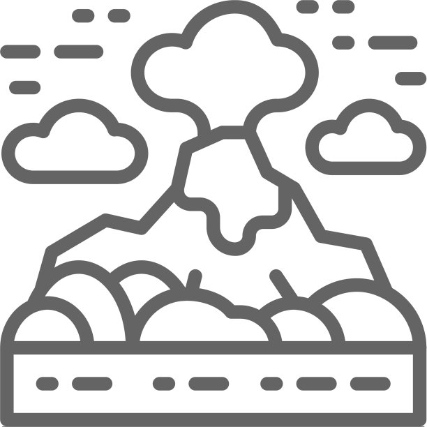 火山山脉景观线图标图片下载