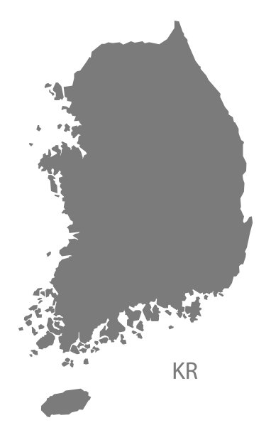 韩国地图灰色图片下载