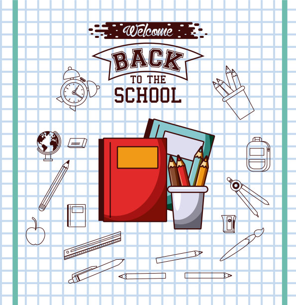 回到学校季节卡片和海报图片下载