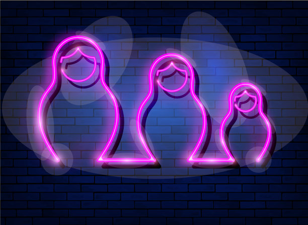 霓虹招牌俄罗斯套娃套娃图片下载