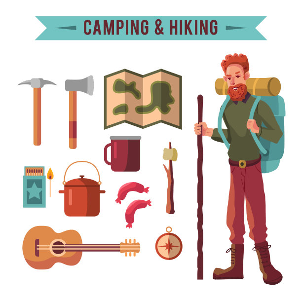 露营装置和远足装备图片下载