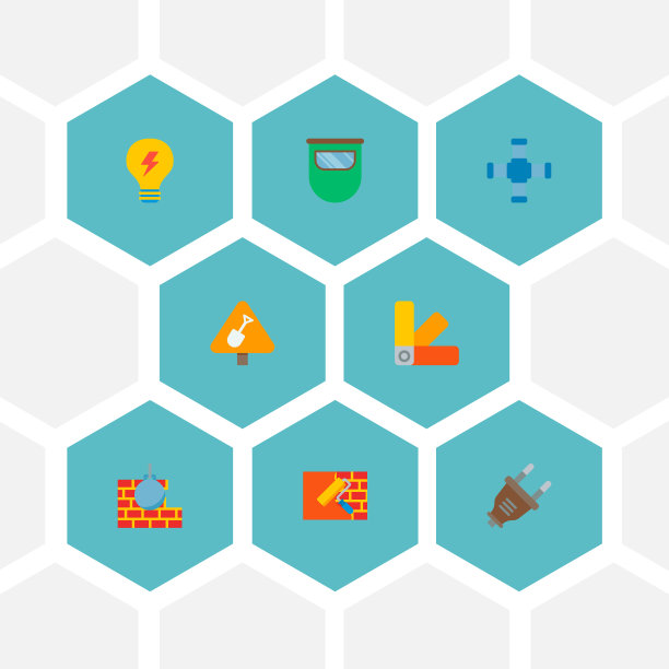 一套工业图标用的平面样式符号图片下载