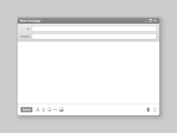 电子邮件窗口界面邮件空白消息图片下载