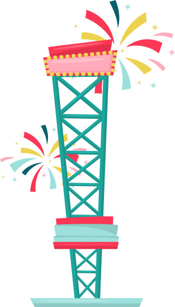 自由落体或坠塔极端游乐场图片下载