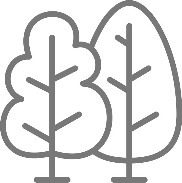 树木森林线图标图片下载