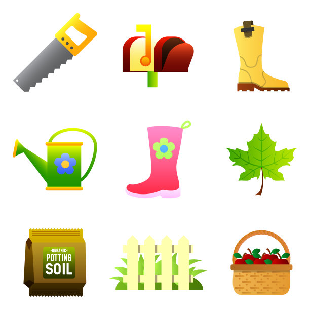 一套九个颜色图标-锯邮箱图片下载