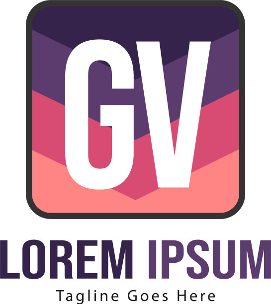 带现代框架的GV字母logo模板图片下载