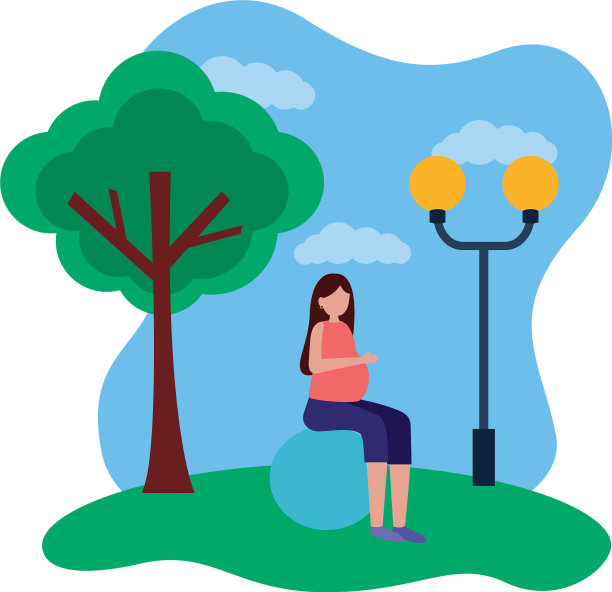 怀孕和孕妇场景flat图片下载