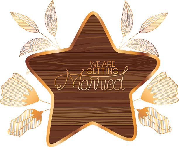 木制框架的婚礼请柬图片下载