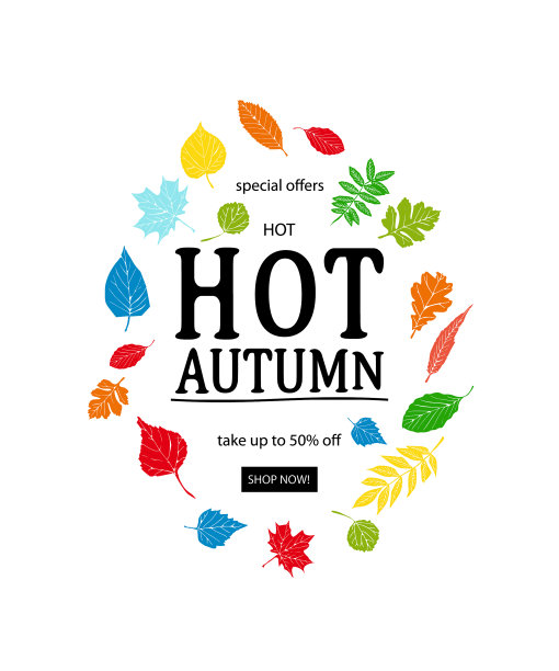 热秋促销广告横幅图片下载