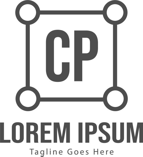 首字母CP现代框架标志模板图片下载