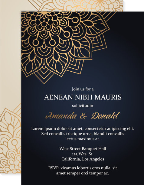 豪华婚礼的邀请图片下载