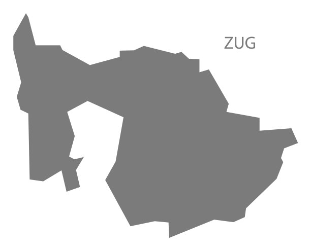 瑞士Zug地图灰色图片下载