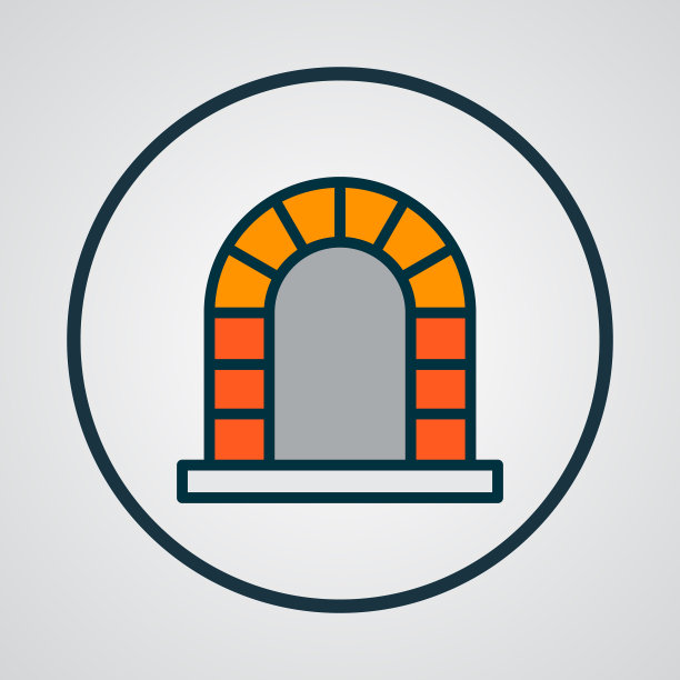 壁炉图标彩色线条象征溢价图片下载