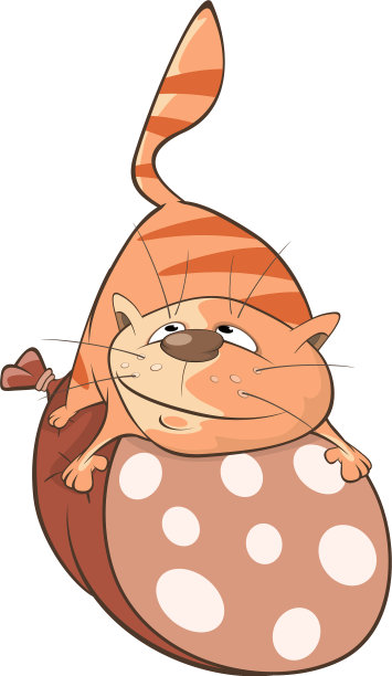 可爱的猫和香肠卡通图片下载