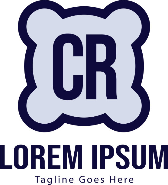 现代框架CR首字母Logo模板图片下载