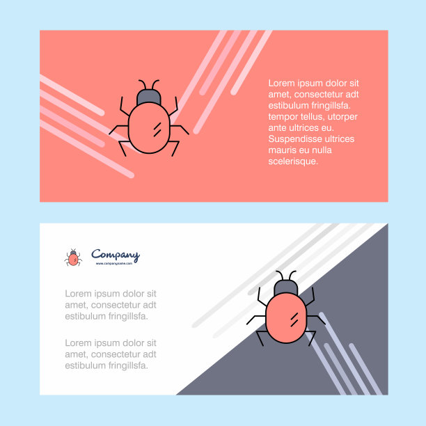 Bug抽象的公司业务横幅模板图片下载