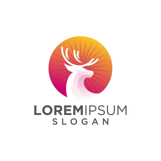 色彩丰富的鹿标志设计图片下载