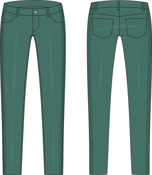 时尚技术彩色素描牛仔裤图片下载