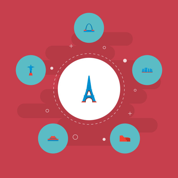 一套著名的图标平风格象征与基督图片下载