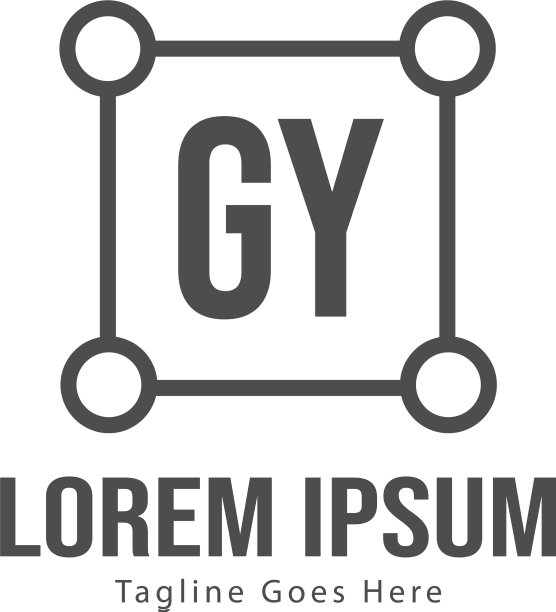 带有现代框架的GY字母logo模板图片下载