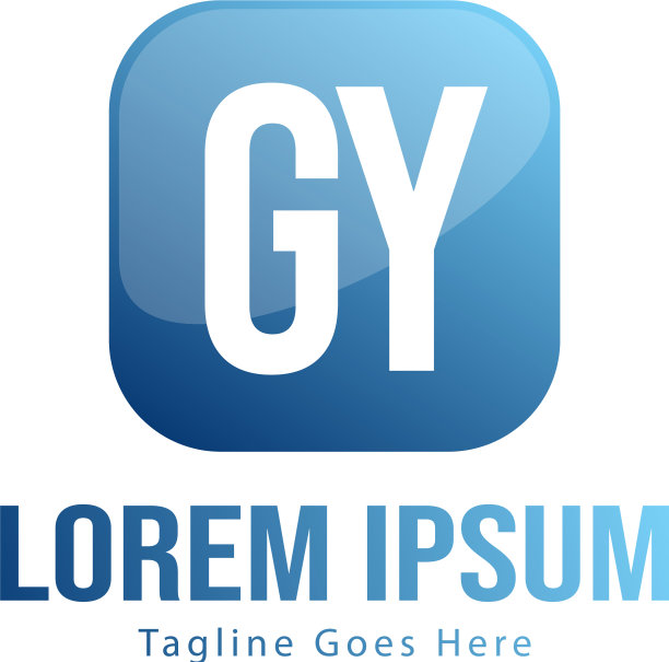 带有现代框架的GY字母logo模板图片下载