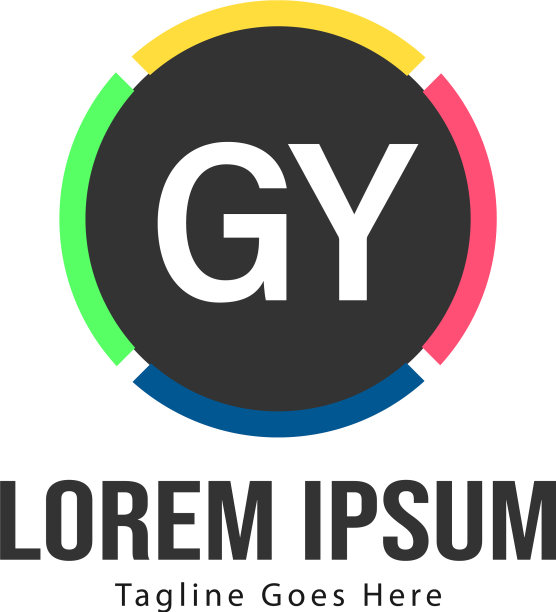 带有现代框架的GY字母logo模板图片下载